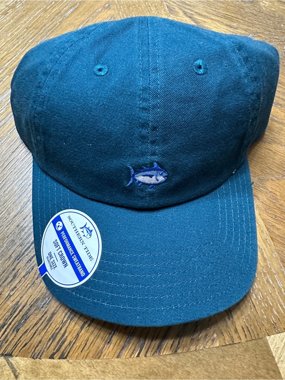 Southern Tide Teal Embroidered Fish Baseball Cap